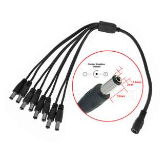 way CCTV DC Power Supply Splitter Cable for 12V PSU  