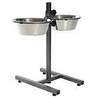 trixie twin height adjustable feeder stand dishes d more options