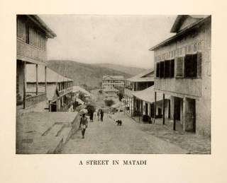 1921 Print Street Scene Cityscape Matadi Congo Africa Port Town 