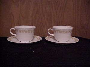 CORNING CORELLE BUTTERFLY GOLD 2 SETS CUP & SAUCER STD.  
