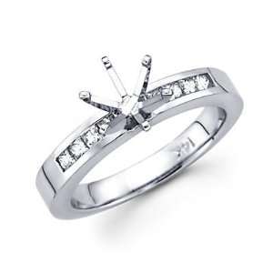 Size  11.5   0.65ct Diamond 14k White Gold Engagement Semi Mount Ring 