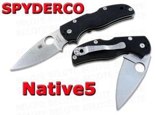 Spyderco Native5 Folder Plain Edge G 10 Handle CPM S30VN Steel 