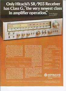 RARE 1977 Hitachi SR/903 Receiver Ad  