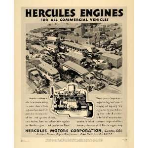 1935 Ad Hercules Motors Engine Manufacturer Vehicles   Original Print 