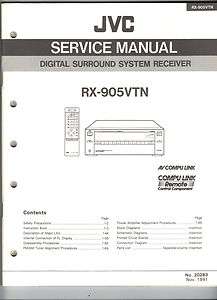 JVC Service Manual For Digital Receiver Model # RX 905V (PAPER)  