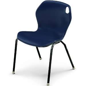 18H Intuit Stacking Chair with Powder Coat Frame   Navy Chair/Black F 