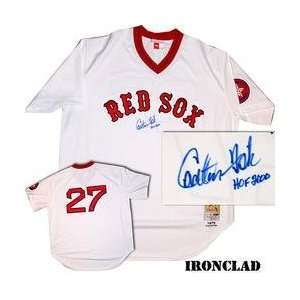 Ironclad Boston Red Sox Carlton Fisk Signed 1975 M&N Red Sox Jersey w 