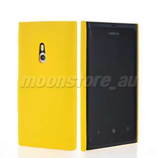 YELLOW HARD RUBBER BACK CASE FOR NOKIA LUMIA 800 COVER ACCESSORIES 
