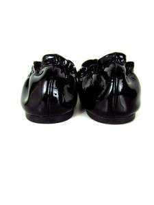 womens black patent TORY BURCH flats shoes slip ons stretch EU 38 US 7 