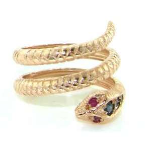  Fabulous Solid Rose Gold Natural Sapphire & Ruby Detailed 