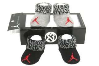 Nike Air Jordan Newborn Infant Baby Booties Socks Black and Grey w/Air 