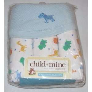   Child of Mine Receiving Blankets Set, Boys, Zoo Animals Baby