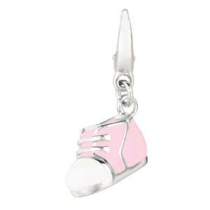  Sterling silver and Enamel GIRL BABY SHOE (Charm) Jewelry