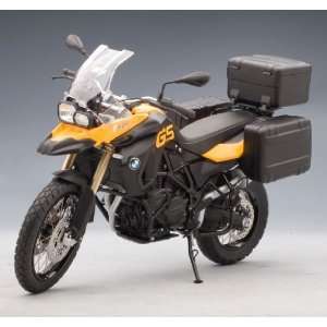 BMW F800 GS MOTOR BIKE in YELLOW and BLACK Diecast Model Motorcyle in 