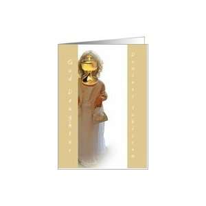  , First Holy Communion, Sister, Girl in White Dress, Chalice Card