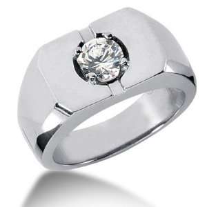  0.75 Ct Men Diamond Ring Wedding Band Round Cut Prong 14k 