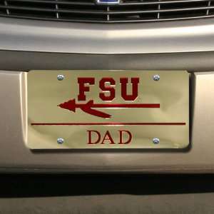   State Seminoles (FSU) Gold Mirrored Dad License Plate Automotive