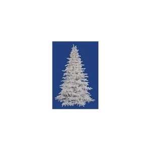 10 Pre Lit Flocked White Spruce Artificial Christmas Tree   Clear LED 