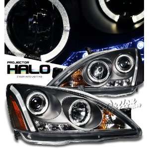   03 05 Dual Halo Angel Eye Projector Headlights Black Automotive