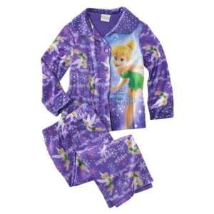  Disney Tinkerbell Girls Purple Snowflake Pajama Set (3T 