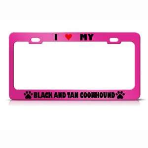 Black Russian Terrier Paw Love Heart Pet Dog license plate frame Tag 