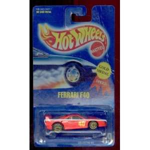 Hot Wheels 1991 69 Gold Medal Speed Red Ferrari F40 164 Scale  Toys 