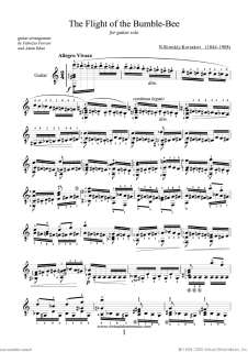   of the Bumblebee (advanced) sheet music for guitar solo by Korsakov