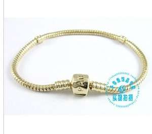 NEW 18k Gold GP SNAKE CHAIN CHARM BRACELET  