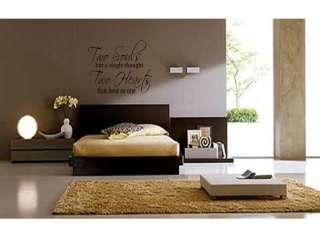 TWO SOULS TWO HEARTS Home Bedroom Wall Art Decal 36  