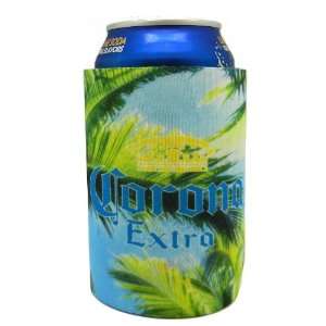  Corona Extra Crown Beer Logo w/ Palm Trees Kolder Holder Koozie 