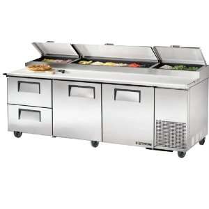  True TPP 93D 2 93 Refrigerated Pizza Prep Table, 2 Door, 2 Drawer 