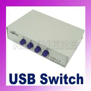 New USB 2.0 4 Port Manual Sharing Switch Box, 059  