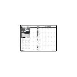  Monthly Planner w/Black & White Photos, 8 1/2 x 11, Black, 2011 2012