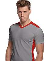 Alfani RED T Shirt, Active Color Block V Neck Tee