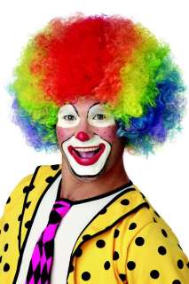 Rainbow Afro Clown Multi Color Costume Wig  