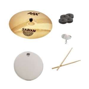   AAX Stage Ride Pack with Snare Head, Drumsticks, Drum Key, and Cymbal