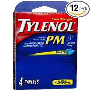  Lil Drugstore Products Tylenol PM Caplets, 4 Count Boxes 