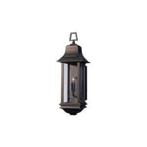   Outdoor Wall Light in Antique Brass with Clear Acrylic Panels glass