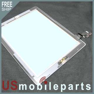 White iPad 2 Front Touch Glass Screen Digitizer Assembly Home Button 