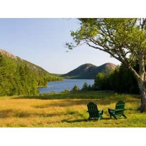  Adirondack Chairs on the Lawn of the Jordan Pond House 