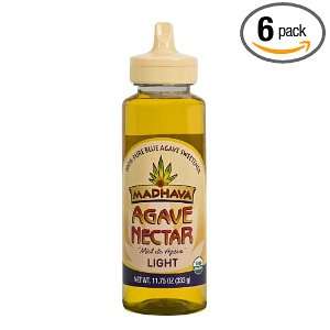 Madhava Organic Agave Nectar, Light, 11.75 Ounce (Pack of 6)  