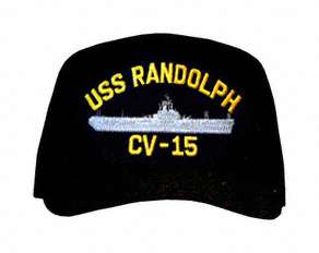   words uss randolph cv 15 surrounding an image of an aircraft carrier