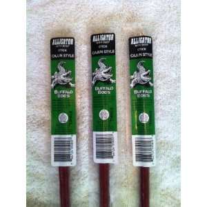 Wild Game Beef Jerky  Alligator Cajun Stick 3 Pack  
