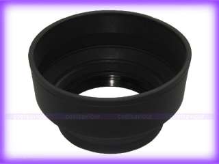 58mm Collapsible Rubber Lens Hood Folding Shade 3 in 1  