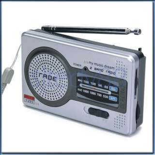 New Mini Portable AM FM 2 Band Pocket Radio Receiver  