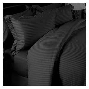 Black Damask Stripe Double Down ALTERNATIVE comforter 750FP FOUR piece 