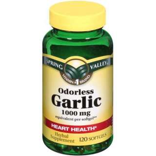 Odorless Garlic 1000 mg, 120 Softgels   Spring Valley  