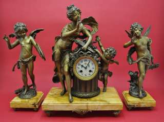   aug moreau impressive antique all original and authentic mantel clock
