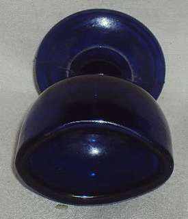 Antique Eye wash cup Octagon BLUE PRESSED GLASS WOOD BROTHERS England 