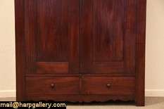 Antique Victorian Country Pine Armoire 1860  